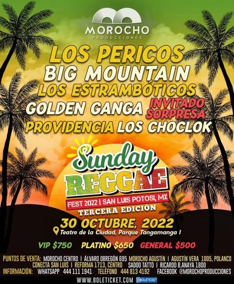 Suday Reggae Fest 2022: Los Pericos, Big Mountain, Los Estramboticos, Golden Ganga y más