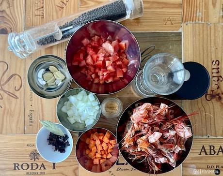 Caldo o fondo de crustáceos