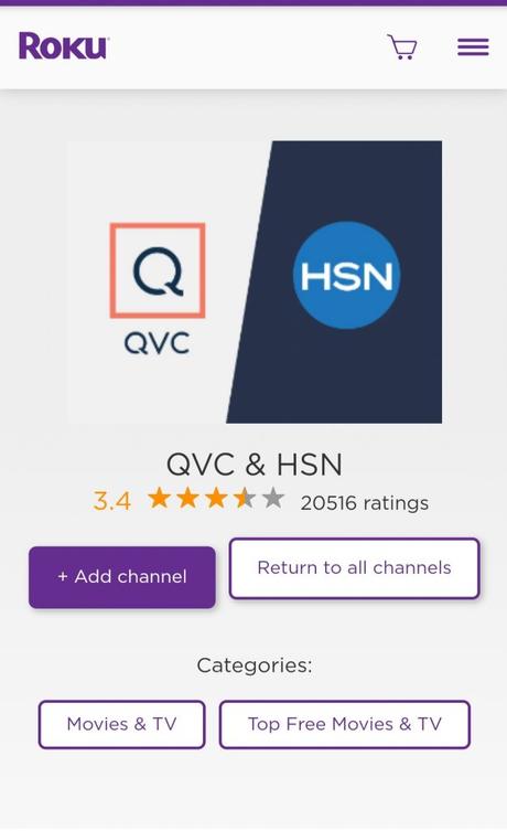 Agregar QVC en Roku