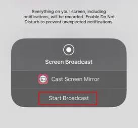 Iniciar la opción de transmisión