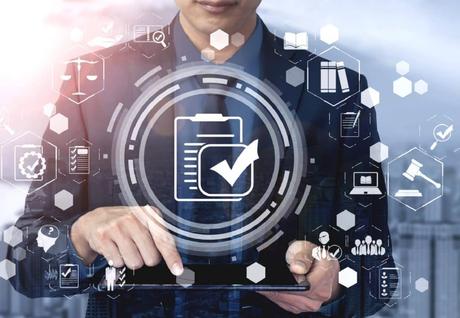 Compliance rule law and regulation graphic interface for business quality policy planning to meet international standard. tecnologia inmoblog