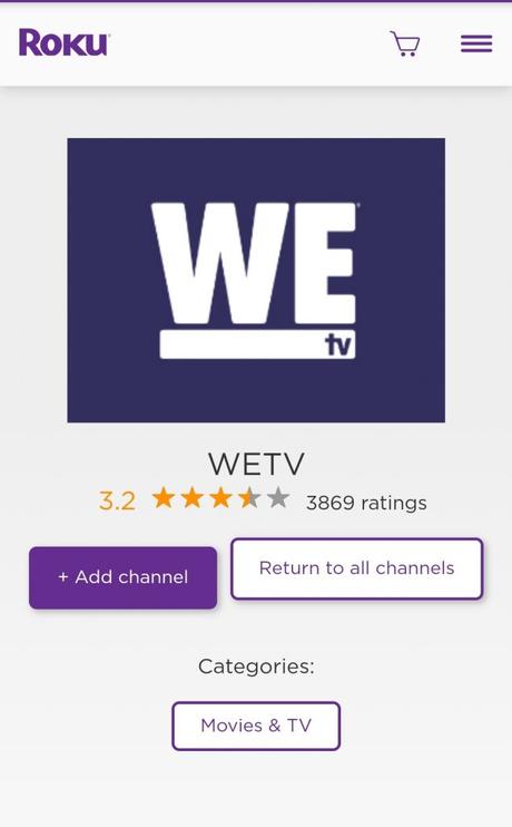 Agregue WE TV en Roku