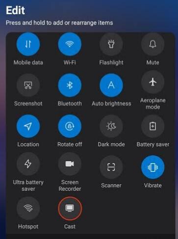 Seleccione la opción Transmitir a teléfonos Android