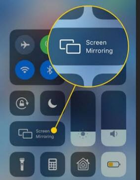 Seleccione Screen Mirroring en iPhones