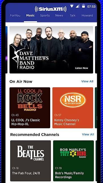 Abra la aplicación SiriusXM en teléfonos inteligentes