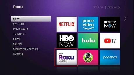 Seleccione Configuración en la página de inicio de Roku