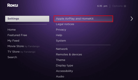Habilitar AirPlay en Roku