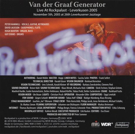 Van der Graaf Generator - Live at Rockpalast: Leverkusen 2005 (2018) Van der Graaf Generator - Live at Rockpalast: Leverkusen 2005 (2018)