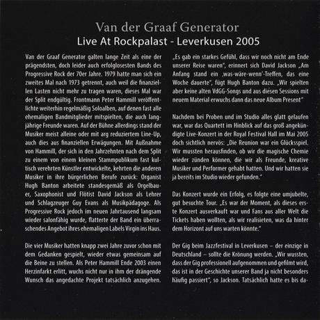 Van der Graaf Generator - Live at Rockpalast: Leverkusen 2005 (2018) Van der Graaf Generator - Live at Rockpalast: Leverkusen 2005 (2018)