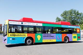 Buses eléctricos para alcaldes de visita