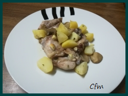 Conejo al horno con patatas y champiñones