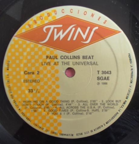 Paul Collin's beat -Live at the Universal Lp 1986