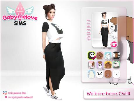 Sims 4 CC | Clothing: We bare bears (Escandalosos) long skirt Outfit for women