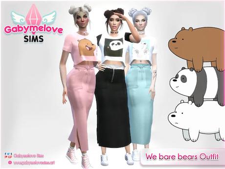 Sims 4 CC | Clothing: We bare bears (Escandalosos) long skirt Outfit for women