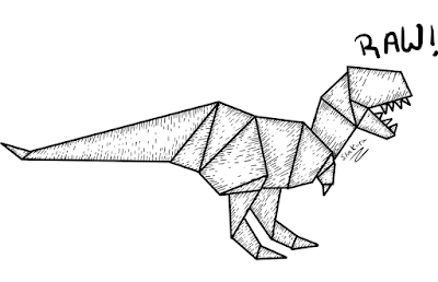 Dibujando origami mesozoicos por Leonardo Saboia