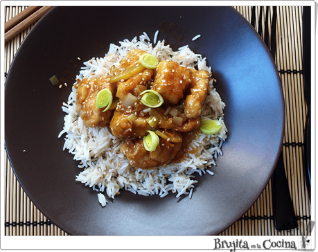 Pollo a la naranja con arroz basmati Pollo a la naranja con arroz basmati