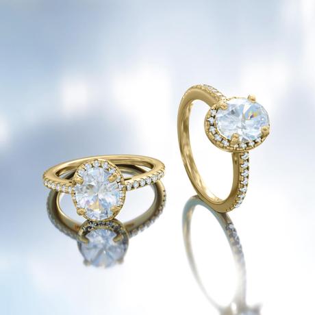 Charleston - Anillo de Compromiso Halo con Diamantes