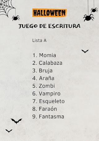 Juego de escritura: especial Halloween