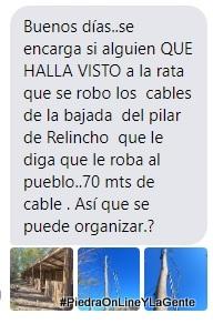 Robo de cables en el predio de la agrupación El Relincho.