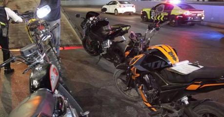 Policía municipal desactiva rodada de motociclistas : 100 motos detenidas