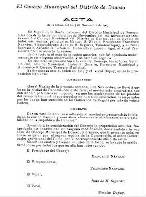 Un Documento de la Historiografía Colonense de 1903