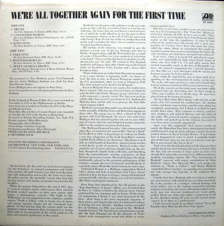 Dave Brubeck - We're All Together Again For The First Time (1972)