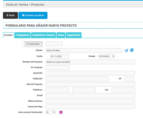 Gestión de Proyectos. Cómo imputar las horas y el material Como crear un proyecto en Cloud Gestion