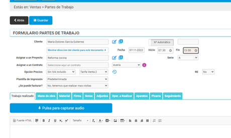 Gestión de Proyectos. Cómo imputar las horas y el material Cómo asignar un proyecto en un parte de trabajo de Cloud Gestion