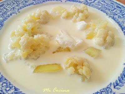 GAZPACHUELO DE COLIFLOR Y PATATAS