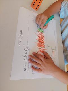 Matemáticas en 3 y 4 años: Pistas coloreadas