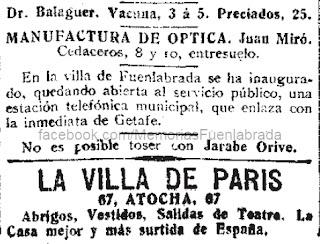 Inauguración de estación telefónica en 1915