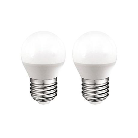 A2BC LED Lighting Bombilla LED esférica 6W. E27. 470 LM, 6 W, Blanco Cálido 3000k, 2 Unidad (Paquete de 1), 2