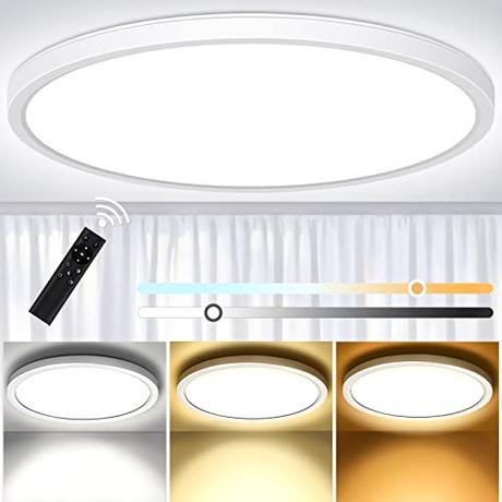 Plafon LED Techo Redondo Lámpara de Techo Moderna Regulable 3000K-6000K Ø30CM 18W Luz de Techo con Mando a Distancia 1600LM Lamparas de Dormitorio de Techo Salon, Cocina, Baño, Pasillo, Sala