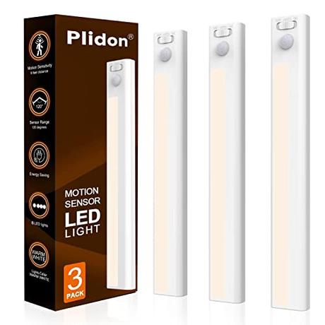 Luz Armario Sensor Movimiento a Pilas, Blanco Cálido Barra de Luz Magnetica Sin Cable Regleta LED Bajo Mueble Cocina Luz Nocturna Inalámbrica Luces Escalera Interior Homelife LED con Tira Adhesiva