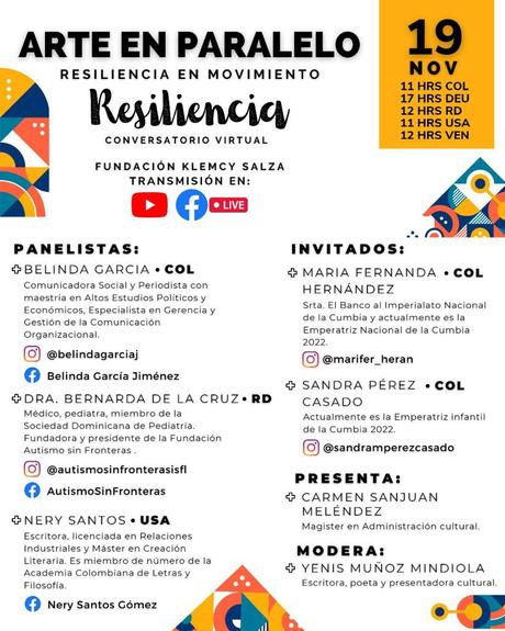 Resiliencia en Movimiento, Conversatorio organizado por la Fundación Klemcy Salza Arte con Idiomas y Arte en Paralelo