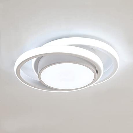 Comely Plafon Led Techo, 32W Moderna Lámpara de Techo LED, 2500LM Blanco Frío 6000K, Redondo Luz de Techo del Para Corredor Baño Cocina Sala de Estar Dormitorio Pasillo, Largo 28cm