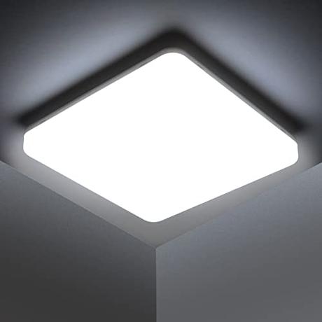 Kambo LED Lámpara de Techo Moderna Plafon Techo Led 48W Cuadrada Blanca Moderno 4320LM Blanco Frío 6500K Para Baño Cocina Sala de Estar Dormitorio Pasillo Habitacion Comedor Balcón