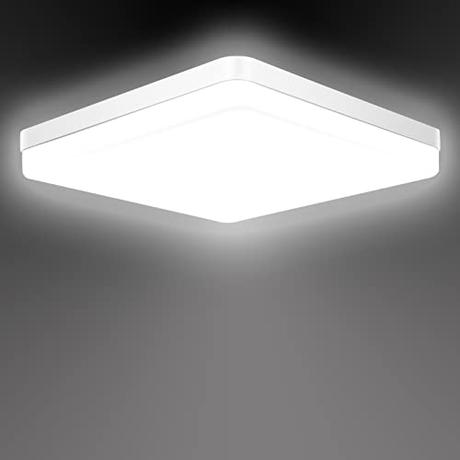Ouyulong Lampara Led Techo, Lámpara De Techo LED Cuadrada 36W, Impermeable IP54 4350LM 6500K Plafon De Techo Led , Para Baño Cocina Sala de Estar Dormitorio Pasillo Habitacion Balcón Garaje