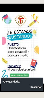 OPORTUNIDADES DE EMPLEOS PARA ORIENTADORES EN CHILE. SEMANA: 21 al 27-11-2022.