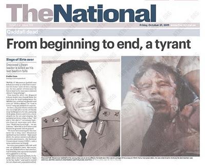 El tiro de gracia mediático a Gadafi: 13 portadas de los medios corporativos [+ fotos]