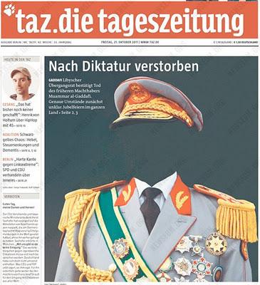 El tiro de gracia mediático a Gadafi: 13 portadas de los medios corporativos [+ fotos]