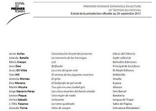 Finalistas del Festival du Premier Roman