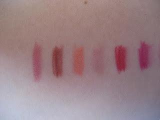 Swatches perfiladores labios NYX