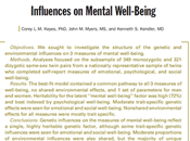 Estructura genética influencias ambientales bienestar salud mental Keyes col.
