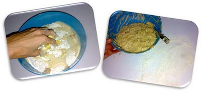 Brioche de plátano y nueces con fideos de chocolate