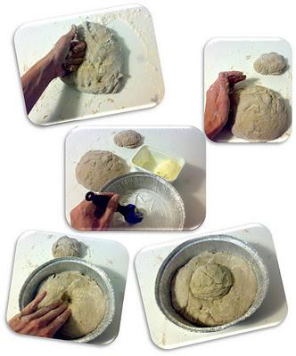 Brioche de plátano y nueces con fideos de chocolate