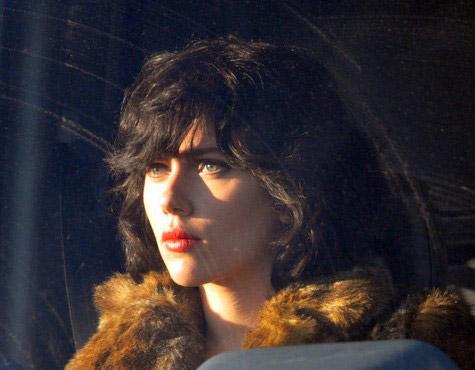 Scarlett Johansson en el set de Under the Skin