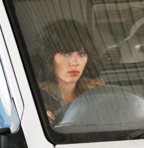 Scarlett Johansson en el set de Under the Skin