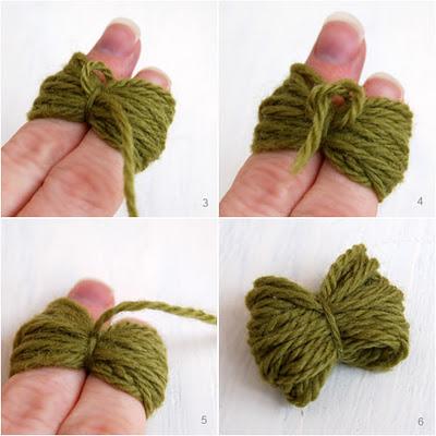 hacer una moña de lana