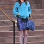 Leighton Meester con abrigo de Diane Von Furstenberg